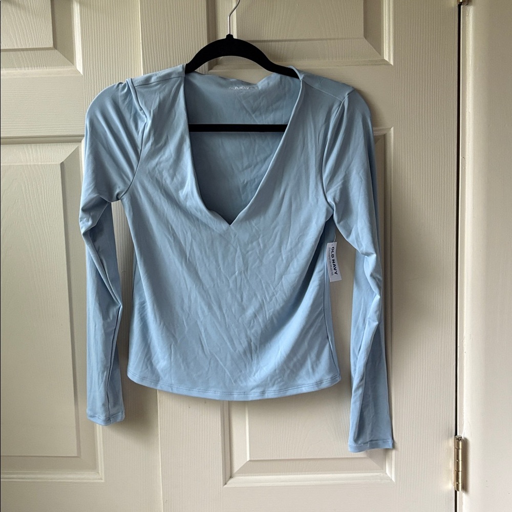 Old Navy Women's Blue V-Neck Blouse